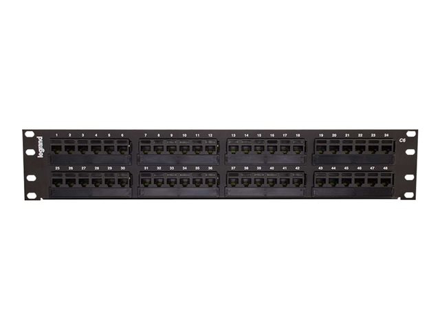 Legrand 48-Port Cat6 110-Type Patch Panel - High Density 2RU 19in. Panel - patch panel - 2U - 19"