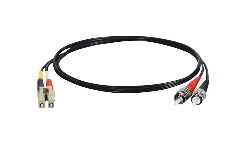 C2G 2m LC-ST 62.5/125 OM1 Duplex Multimode PVC Fiber Optic Cable - Black -