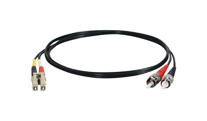 C2G 3m LC-ST 62.5/125 OM1 Duplex Multimode PVC Fiber Optic Cable - Black -