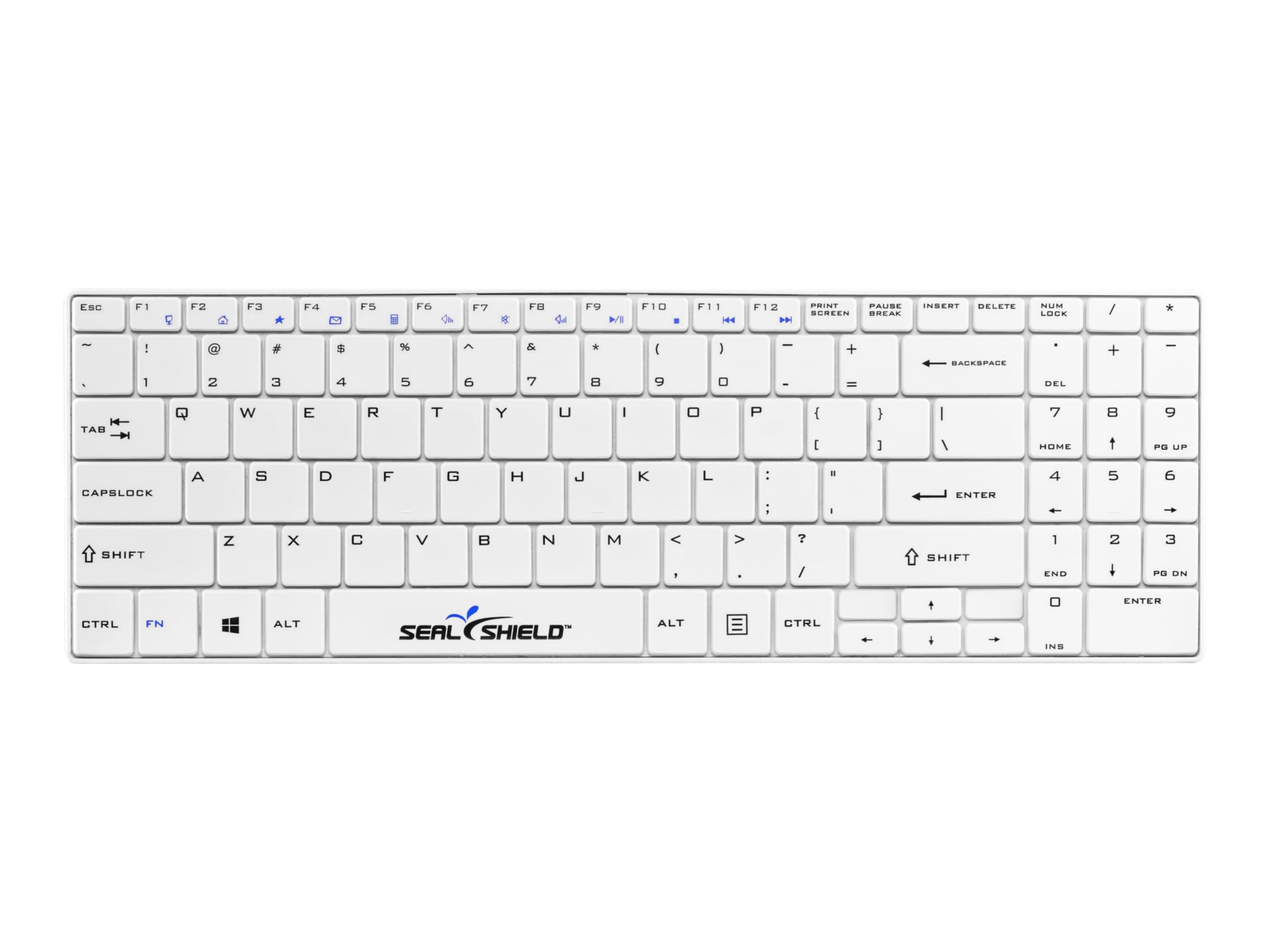 Seal Shield Clean Wipe Waterproof - keyboard - QWERTY - US - white Input Device