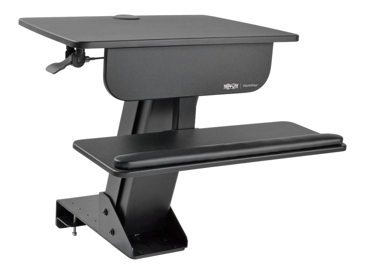 Tripp Lite Sit Stand Desktop Workstation Adjustable Standing Desk w/ Clamp - standing desk converter - rectangular -