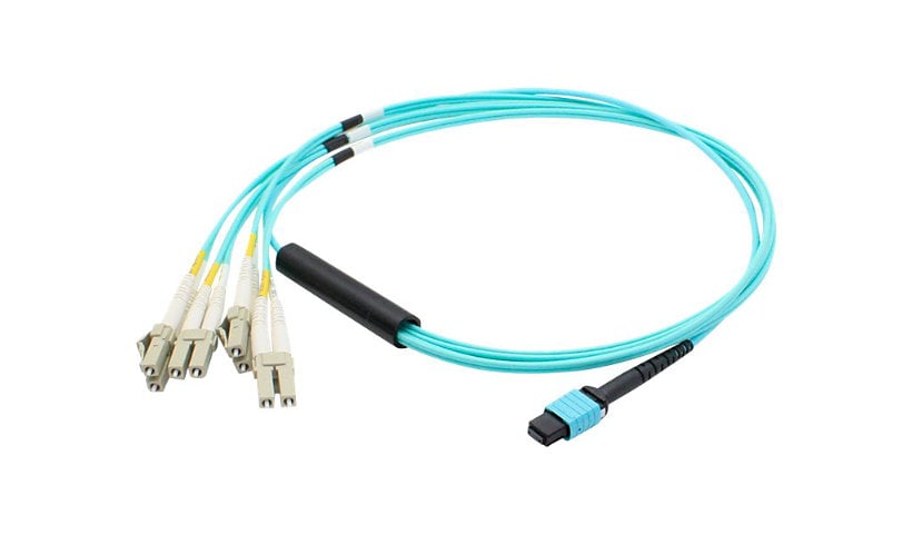 Proline 10m MPO (F)/8xLC (M) 8F Aqua OM4 Fanout Cable With 5m Breakout Legs