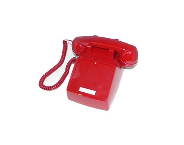 Cortelco No Dial Desk Phone - Red
