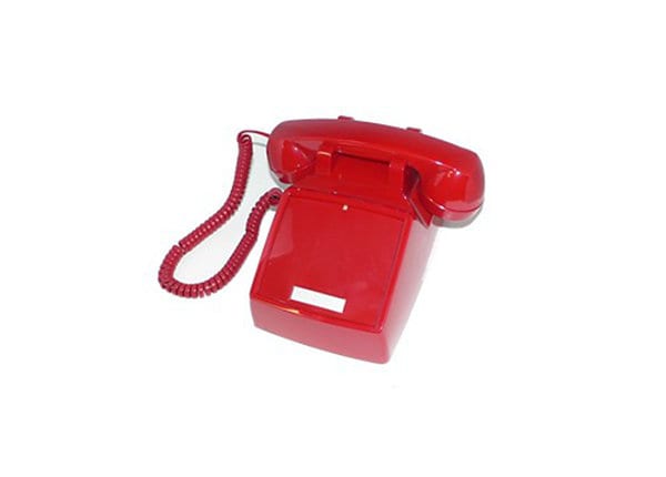 Cortelco No Dial Desk Phone Red 250047 Vba Ndl Phones Cdw Com