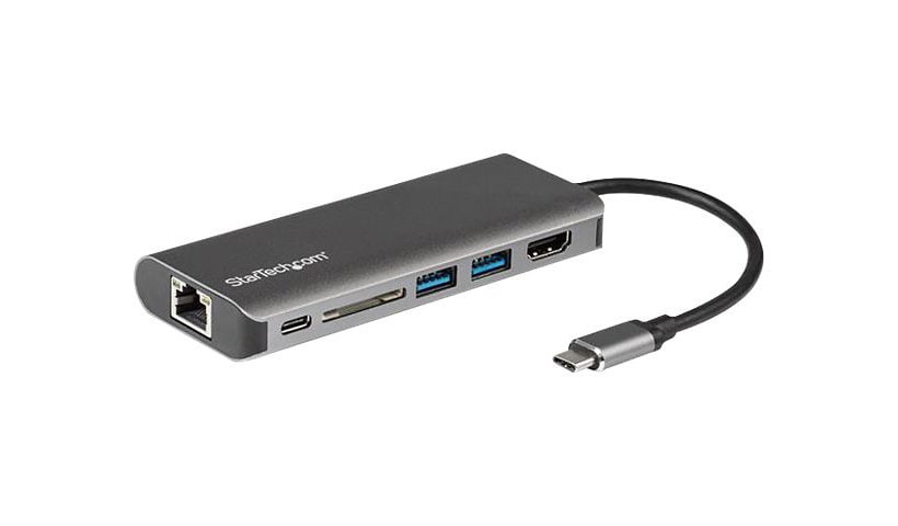 StarTech.com USB-C Multiport Adapter - USB-C to 4K HDMI - PD/USB 3.0/GbE/SD