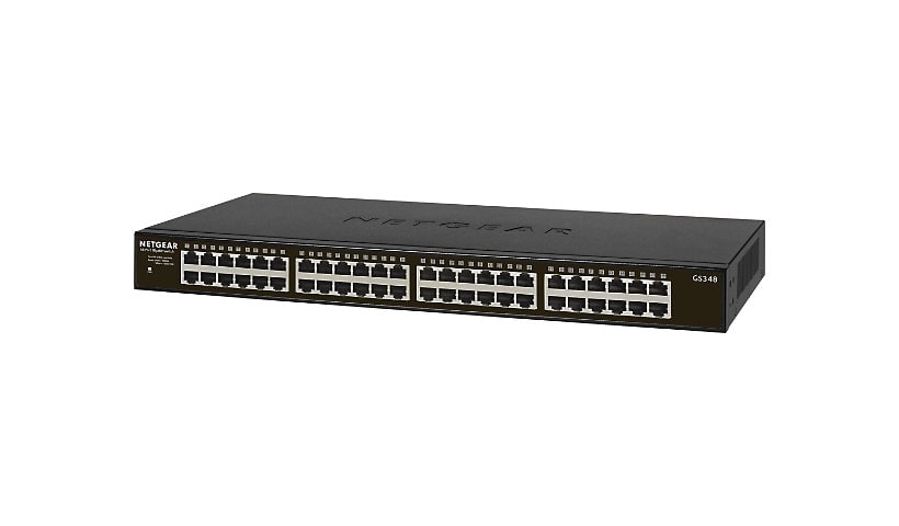 NETGEAR GS348 - switch - 48 ports - unmanaged - rack-mountable