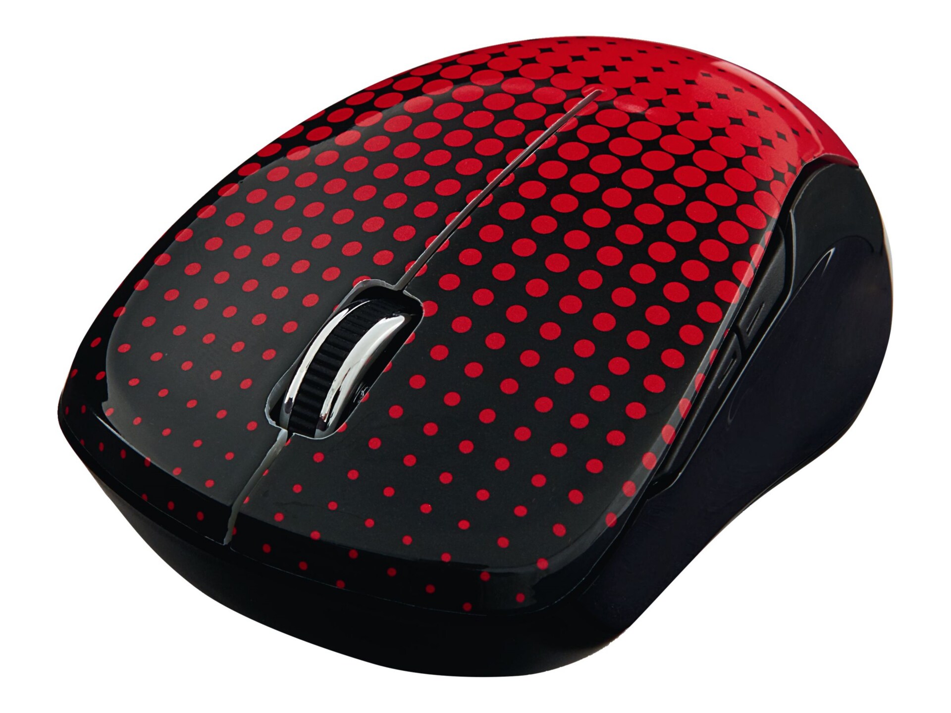 Verbatim Wireless Notebook Multi-Trac Blue LED Mouse - mouse - 2.4 GHz - red, dot pattern
