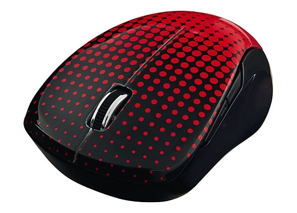 Verbatim Wireless Notebook Multi-Trac Blue LED Mouse - mouse - 2.4 GHz - red, dot pattern