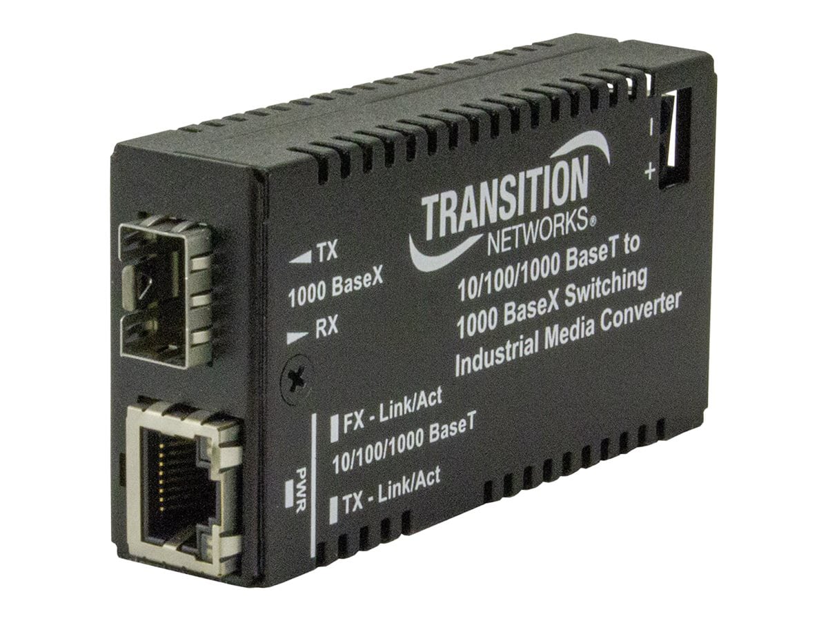 Transition Networks Hardened Mini 10/100/1000 Bridging - fiber media converter - 10Mb LAN, 100Mb LAN, GigE