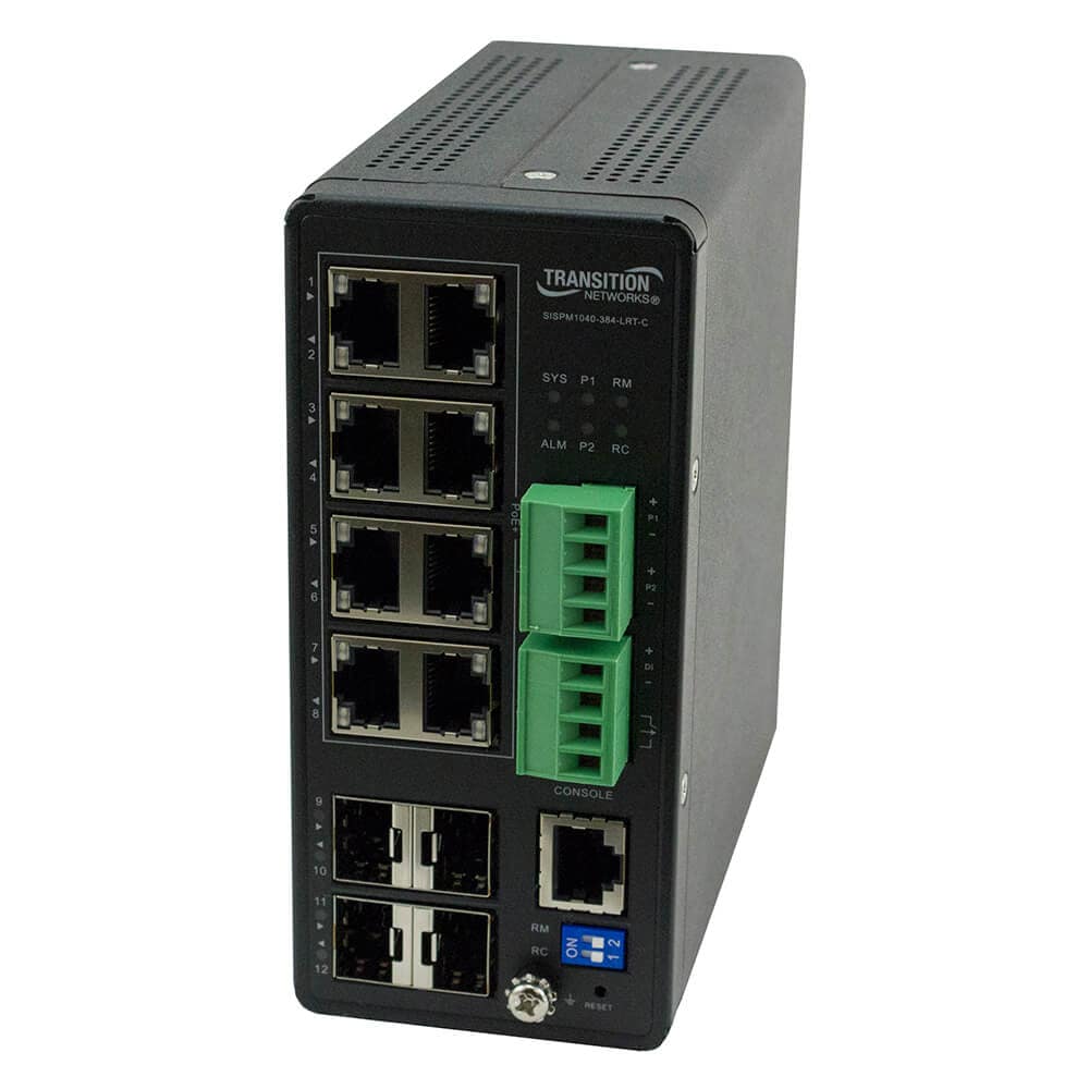 Transition Networks Hardened SISPM1040-384-LRT-C - switch - 8 ports - managed