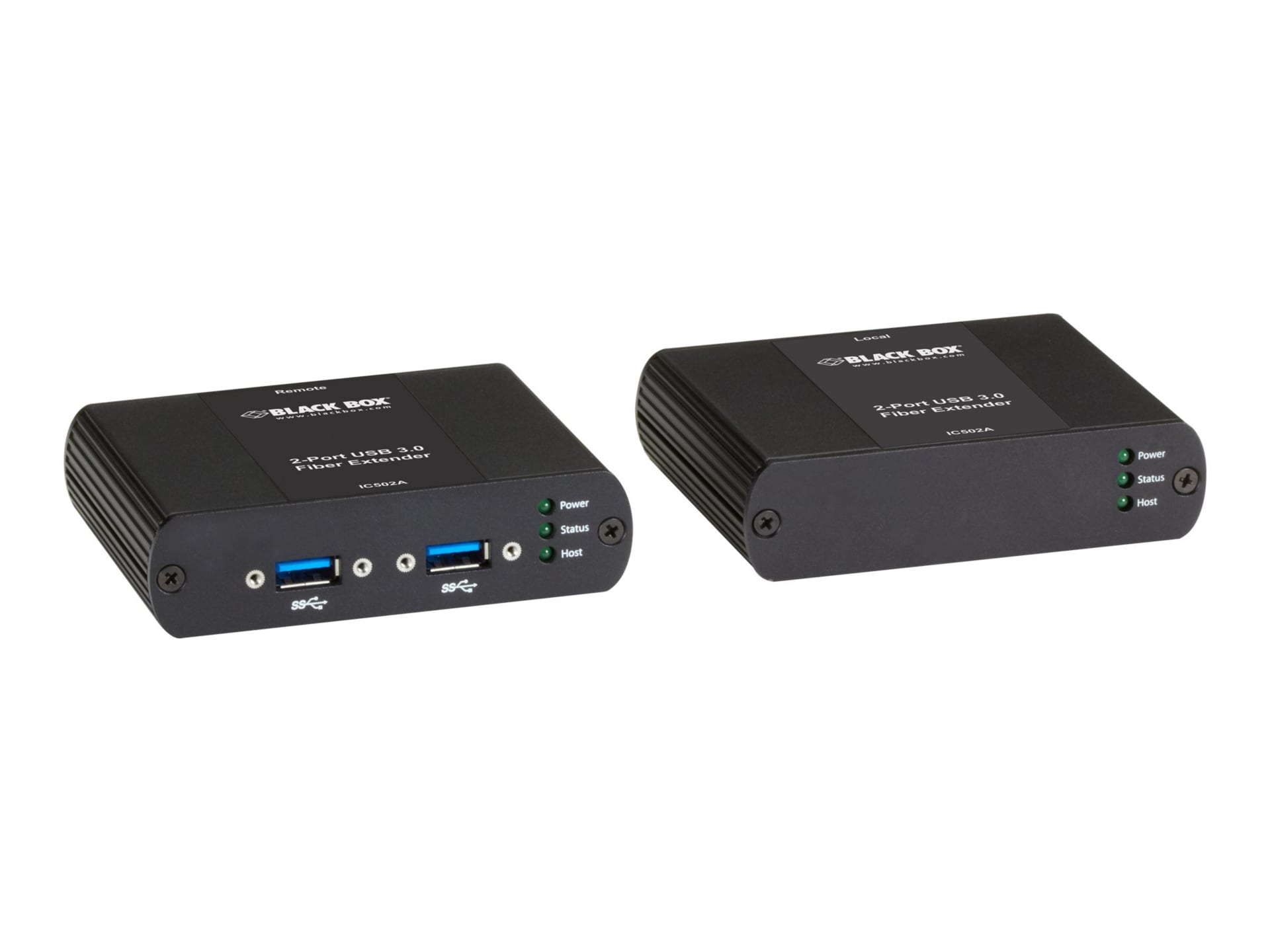 Black Box USB 3.0 over 50/125 OM3 Multimode Fiber Extender, 2-Port, 5Gbps