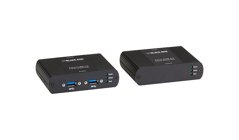 Black Box USB 3.0 over 50/125 OM3 Multimode Fiber Extender, 2-Port, 5Gbps