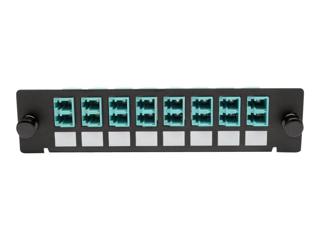 Eaton Tripp Lite Series Toolless Pass-Through Fiber Patch Panel MMF/SMF 8 LC Connectors, Black - patch panel