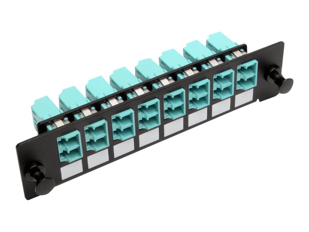 Thumbnail 2 of 5 for Eaton Tripp Lite Series Toolless Pass-Through Fiber Patch Panel MMF/SMF 8 LC Connectors, Black - patch panel