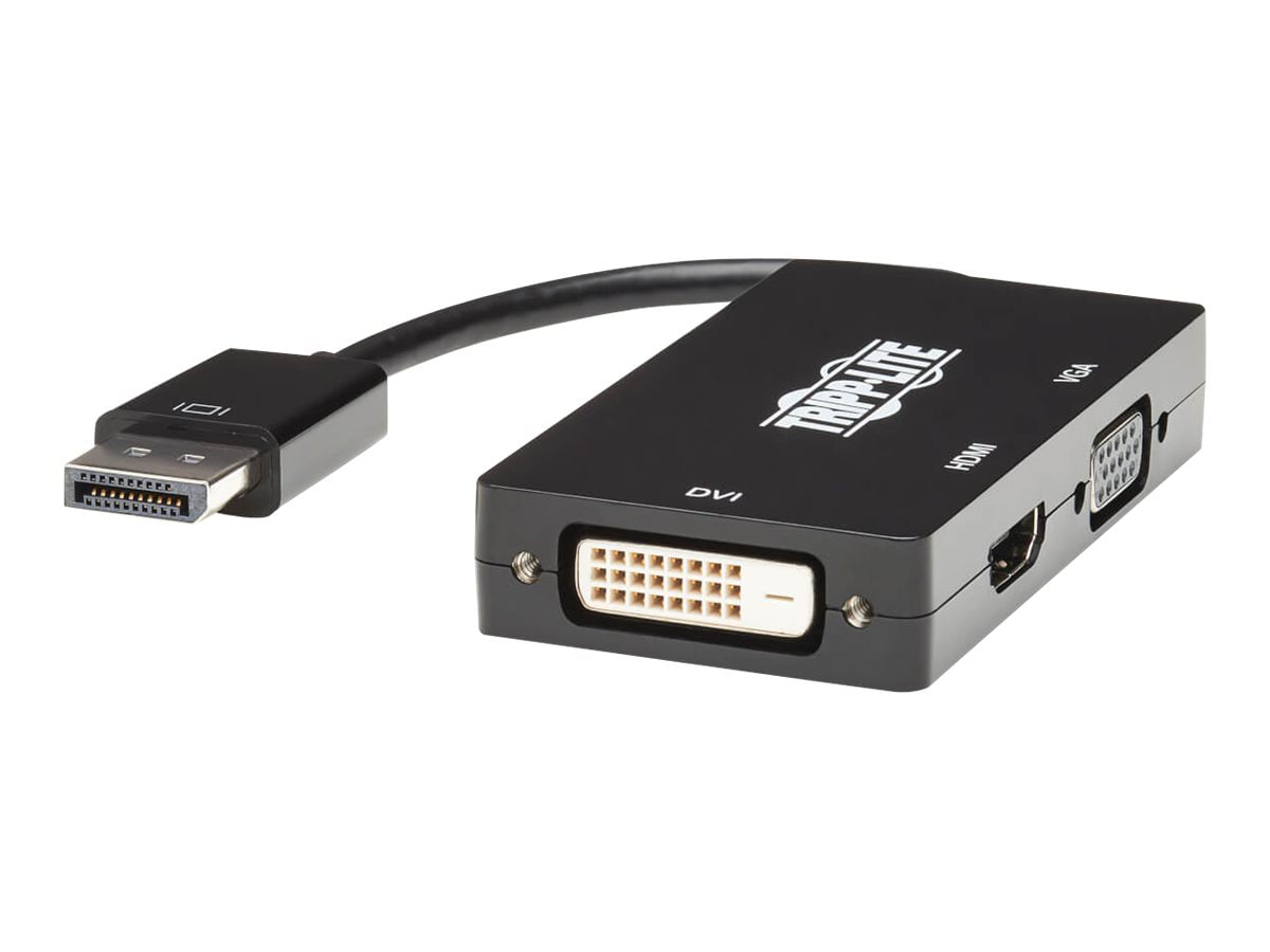 Tripp Lite DisplayPort 1.2 to VGA/DVI/HDMI All-in-One Converter Adapter, 4K x 2K HDMI @ 60 Hz - video converter - black