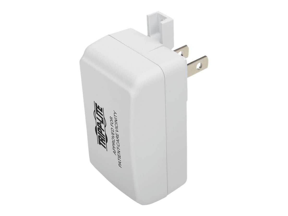 Tripp Lite Hospital-Grade USB Wall Charger, UL 60601-1 Certified for Patient-Care Areas, Locking Tab, 1 Port, 2.5A 13W