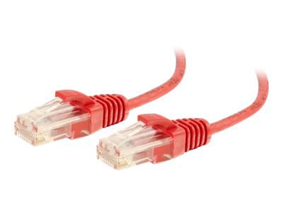 C2G 1ft Cat6 Snagless Unshielded (UTP) Slim Ethernet Cable - Cat6 Network Patch Cable - PoE - Red