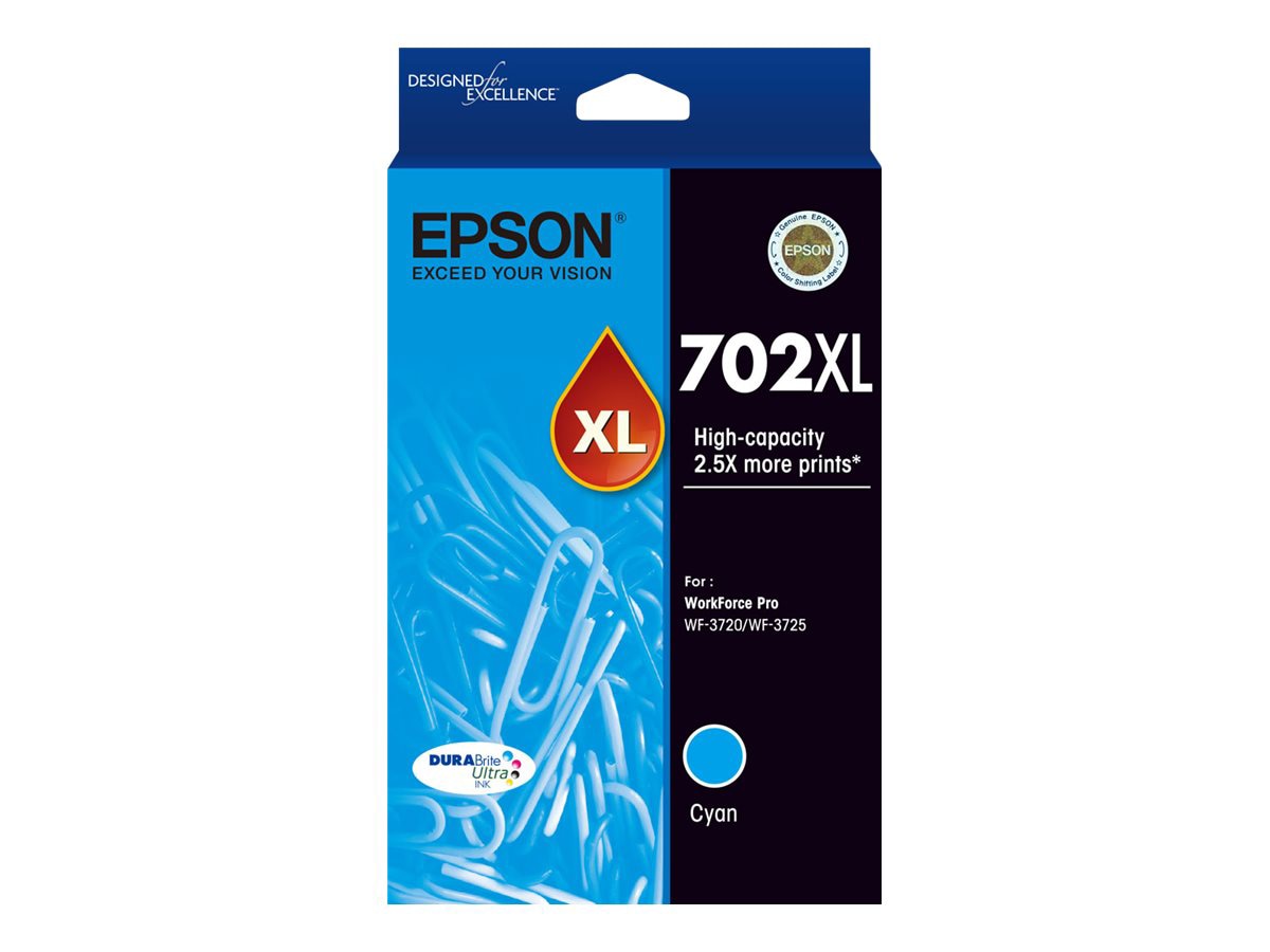 Epson 702XL With Sensor - High Capacity - cyan - original - ink cartridge