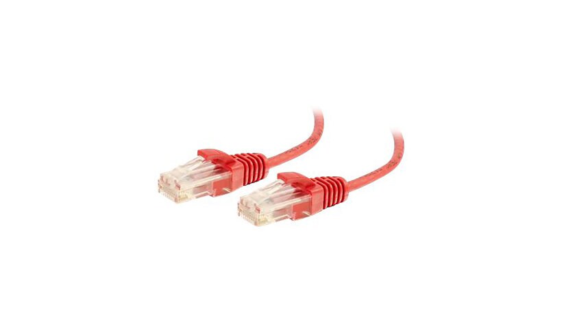 C2G 10ft Cat6 Ethernet Cable - Slim - Snagless Unshielded (UTP) - Red - pat
