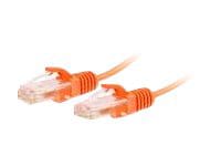 C2G 1ft Cat6 Snagless Unshielded (UTP) Slim Ethernet Cable - Cat6 Network Patch Cable - PoE - Orange