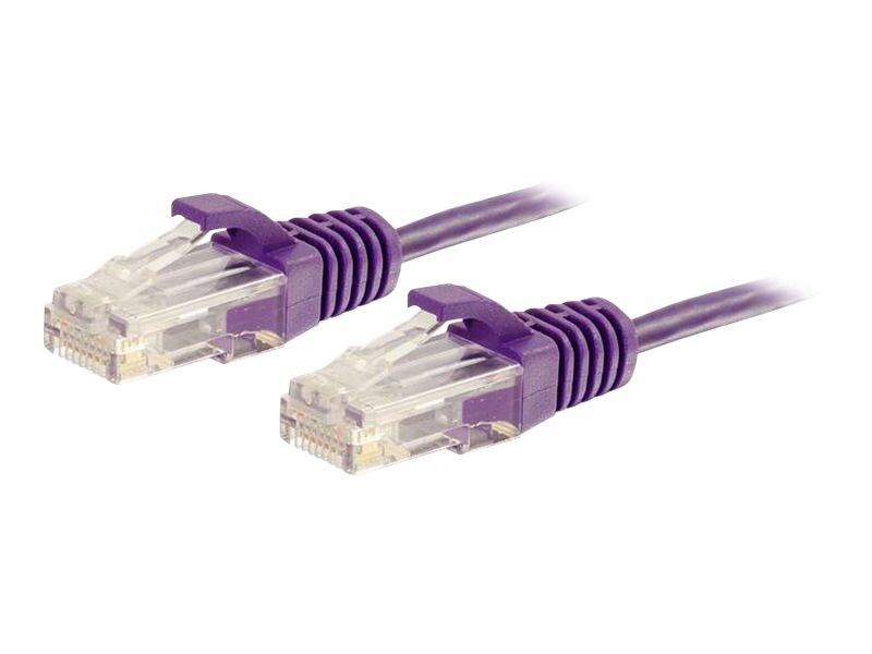 C2G 1ft Cat6 Snagless Unshielded (UTP) Slim Ethernet Cable - Cat6 Slim Network Patch Cable - Purple