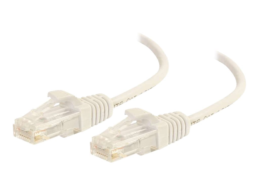 C2G 7ft Cat6 Snagless Unshielded (UTP) Slim Ethernet Cable - Cat6 Network Patch Cable - PoE - White - patch cable - 7 ft