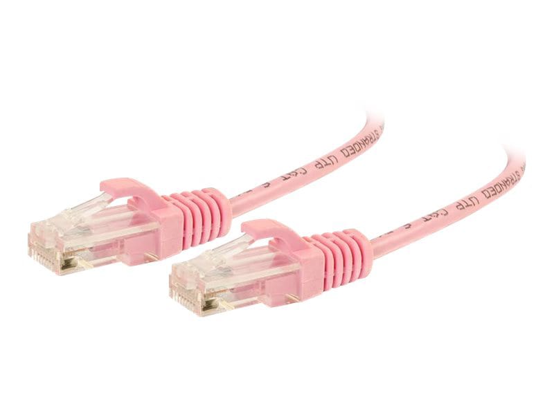 C2G 1ft Cat6 Snagless Unshielded (UTP) Slim Ethernet Cable - Cat6 Network Patch Cable - PoE - Pink