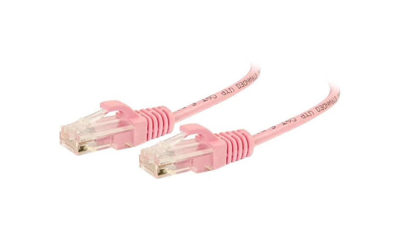 C2G 1ft Cat6 Snagless Unshielded (UTP) Slim Ethernet Cable - Cat6 Slim Network Patch Cable - Pink