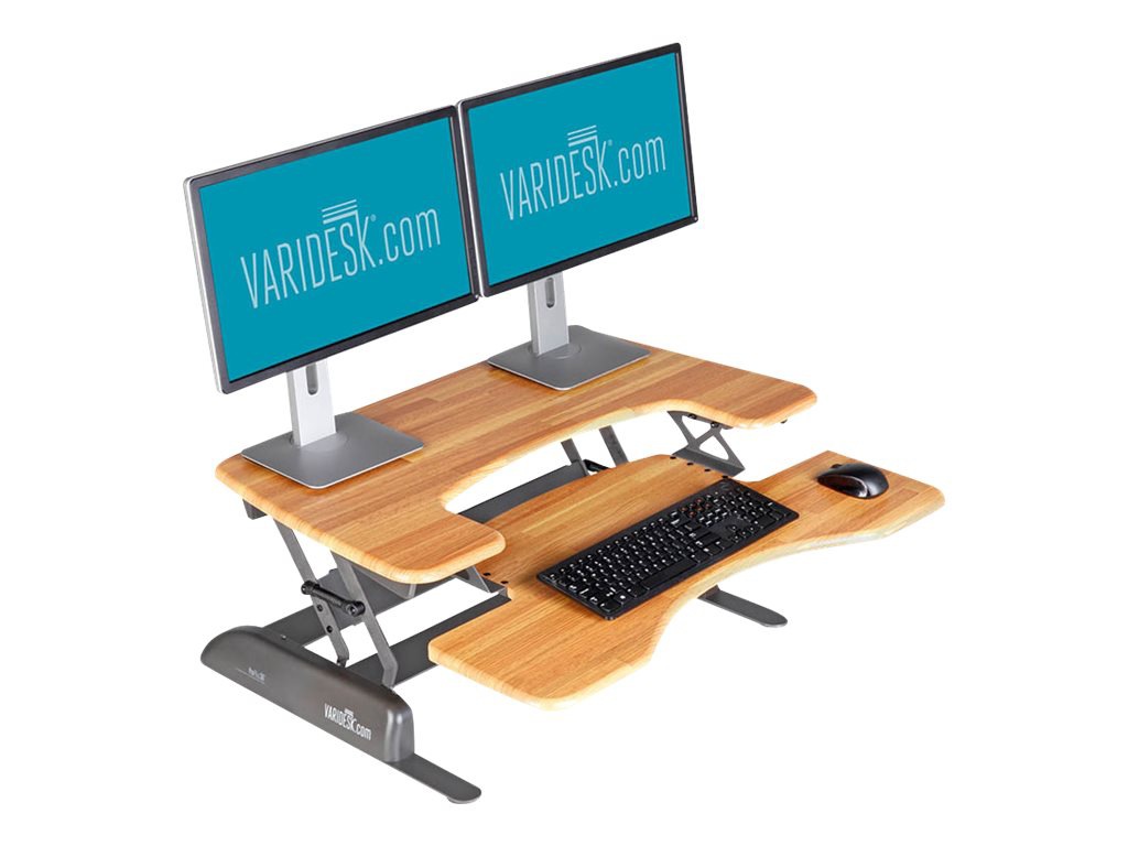 VARIDESK Pro Plus 36 - Sit Stand Desk Solution  - Butcher Block       
