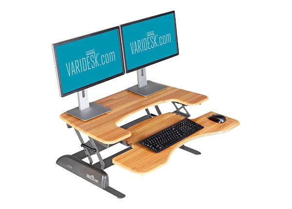 VARIDESK Pro Plus 36 - Sit Stand Desk Solution  - Butcher Block       
