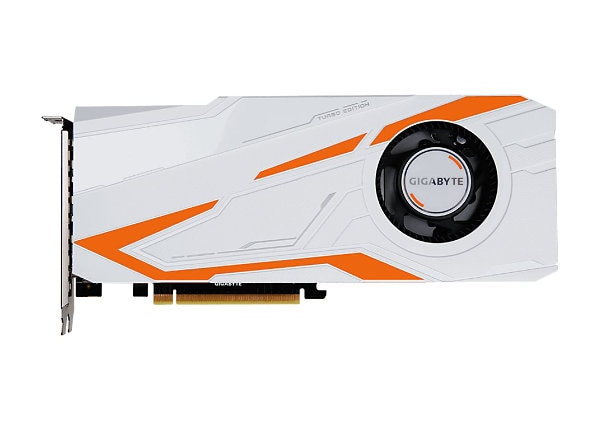 Gigabyte GeForce GTX 1080 Ti Turbo 11G - graphics card - GF GTX 1080 Ti - 11 GB - white with orange accent