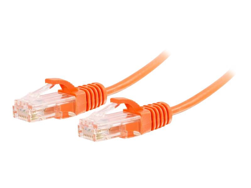C2G 5ft Cat6 Snagless Unshielded (STP) Slim Ethernet Cable - Cat6 Network Patch Cable - PoE - Orange - patch cable -