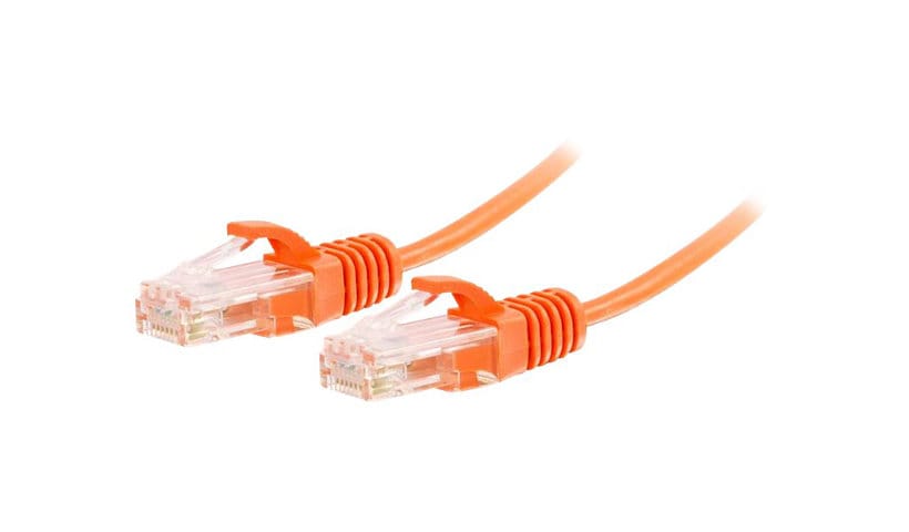 C2G 5ft Cat6 Snagless Unshielded (STP) Slim Ethernet Cable - Cat6 Network Patch Cable - PoE - Orange - patch cable -