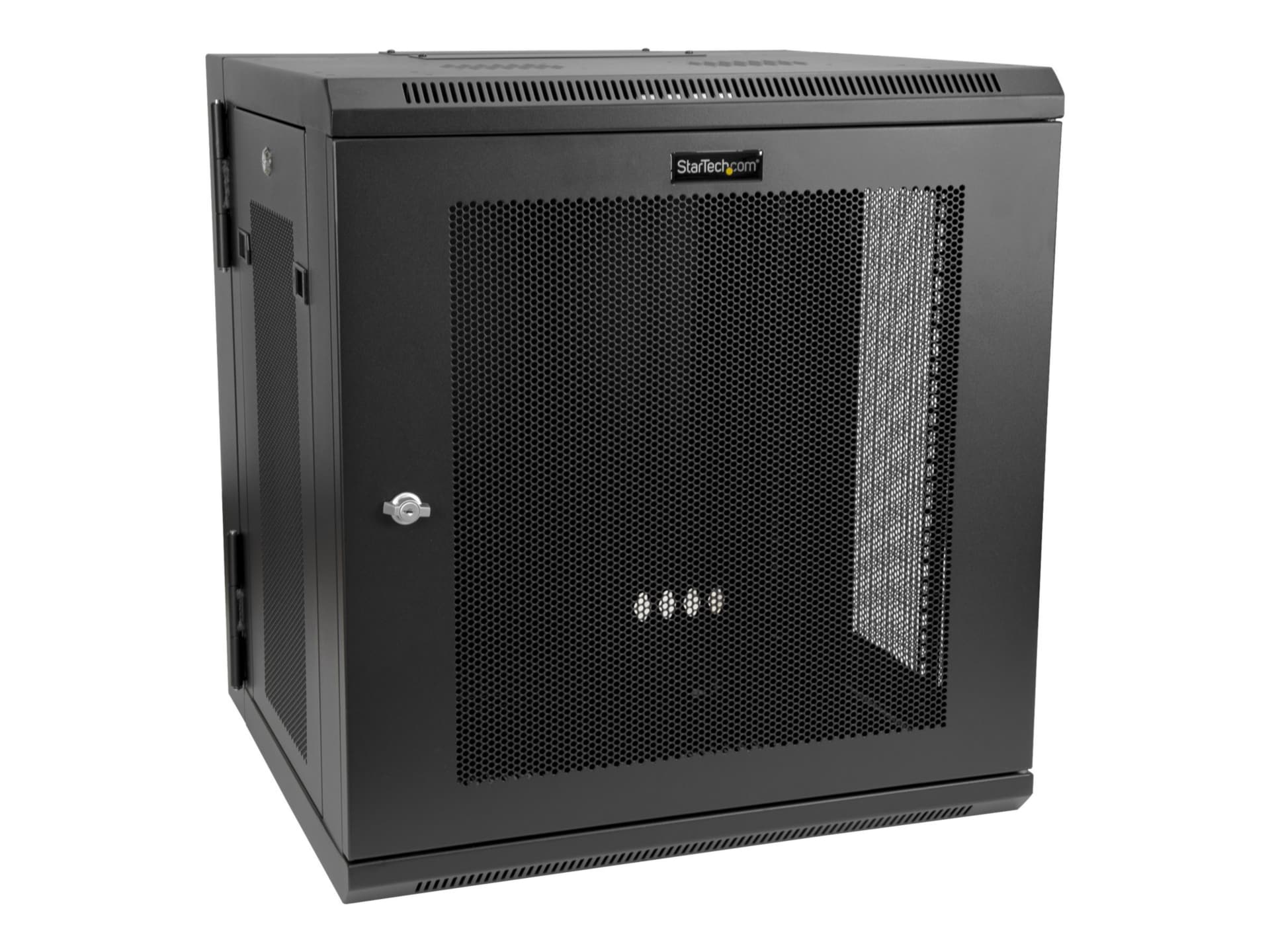 StarTech.com 4-Post 12U Wall Mount Network Cabinet, 19" Hinged Wall-Mounted Server Rack Enclosure for IT Equipment