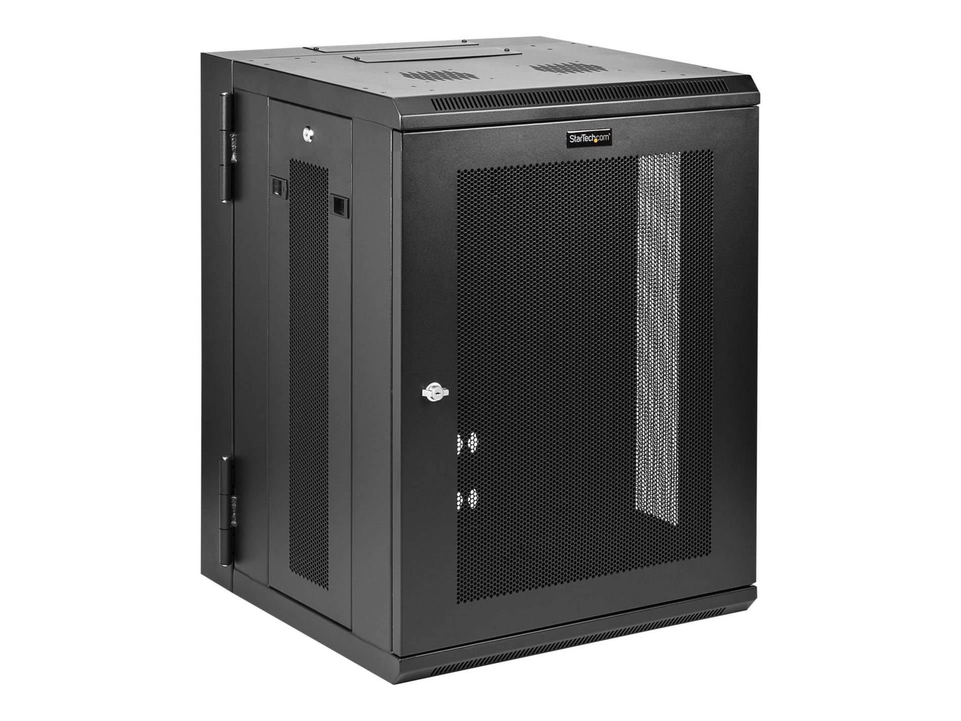 StarTech.com 4-Post 15U Wall Mount Network Cabinet, 19" Hinged Wall-Mounted Server Rack Enclosure for IT Equipment