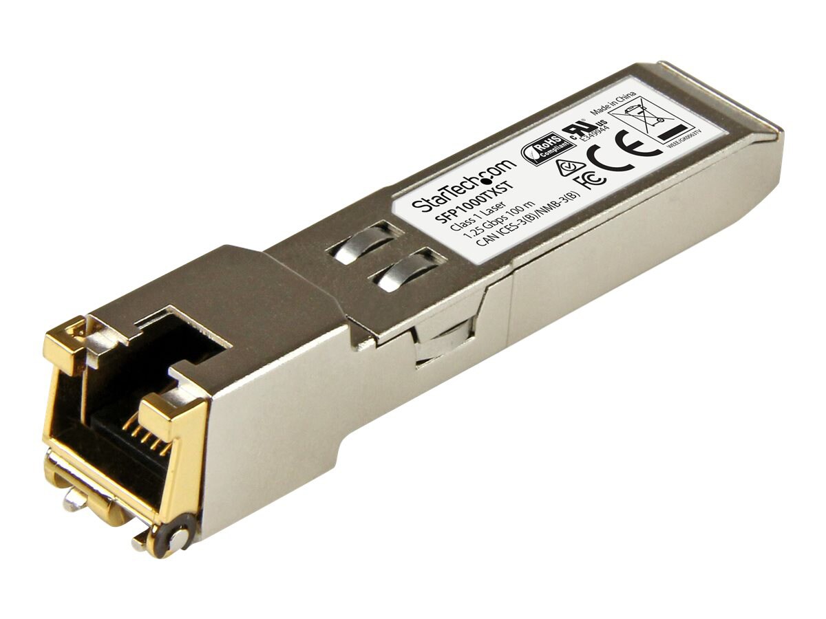 StarTech.com MSA Uncoded SFP Module - 1000BASE-TX - 1GE Gigabit Ethernet SFP SFP to RJ45 Cat6/Cat5e Transceiver Module -