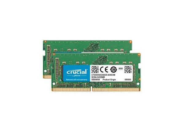 Crucial - DDR4 - kit - 16 GB: 2 x 8 GB - SO-DIMM 260-pin - 2400 MHz /  PC4-19200 - unbuffered - CT2K8G4S24AM - Computer Memory