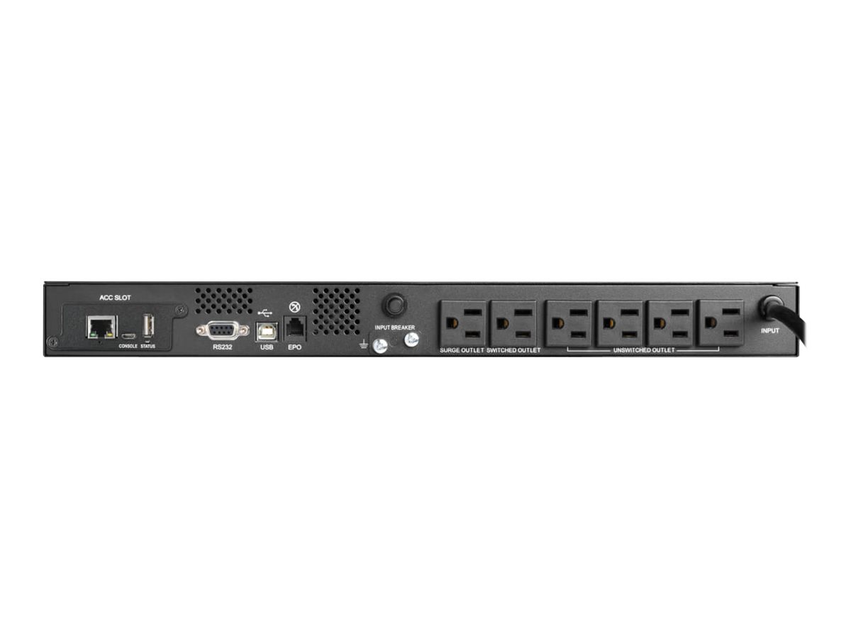 Thumbnail 4 of 7 for Eaton Tripp Lite Series SmartPro SmartPro 120V 500VA 300W Line-Interactive UPS, 1U, WEBCARDLX, USB, DB9, 6 Outlets - UPS