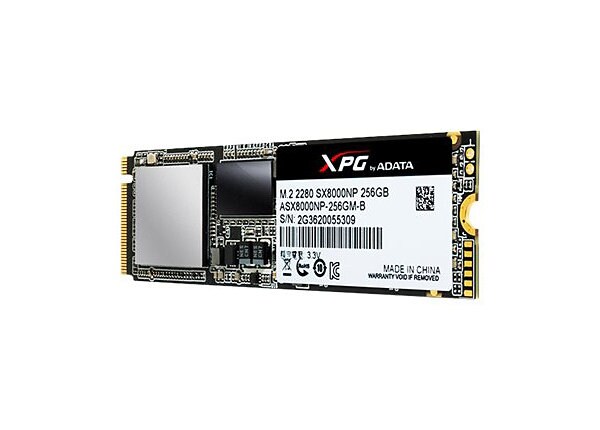 ADATA XPG SX8000 - solid state drive - 256 GB - PCI Express 3.0 x4 (NVMe)