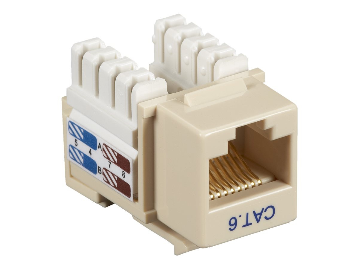 Black Box Ivory CAT6 110 Punch Down Keystone RJ45 Modular Jack 10-Pack