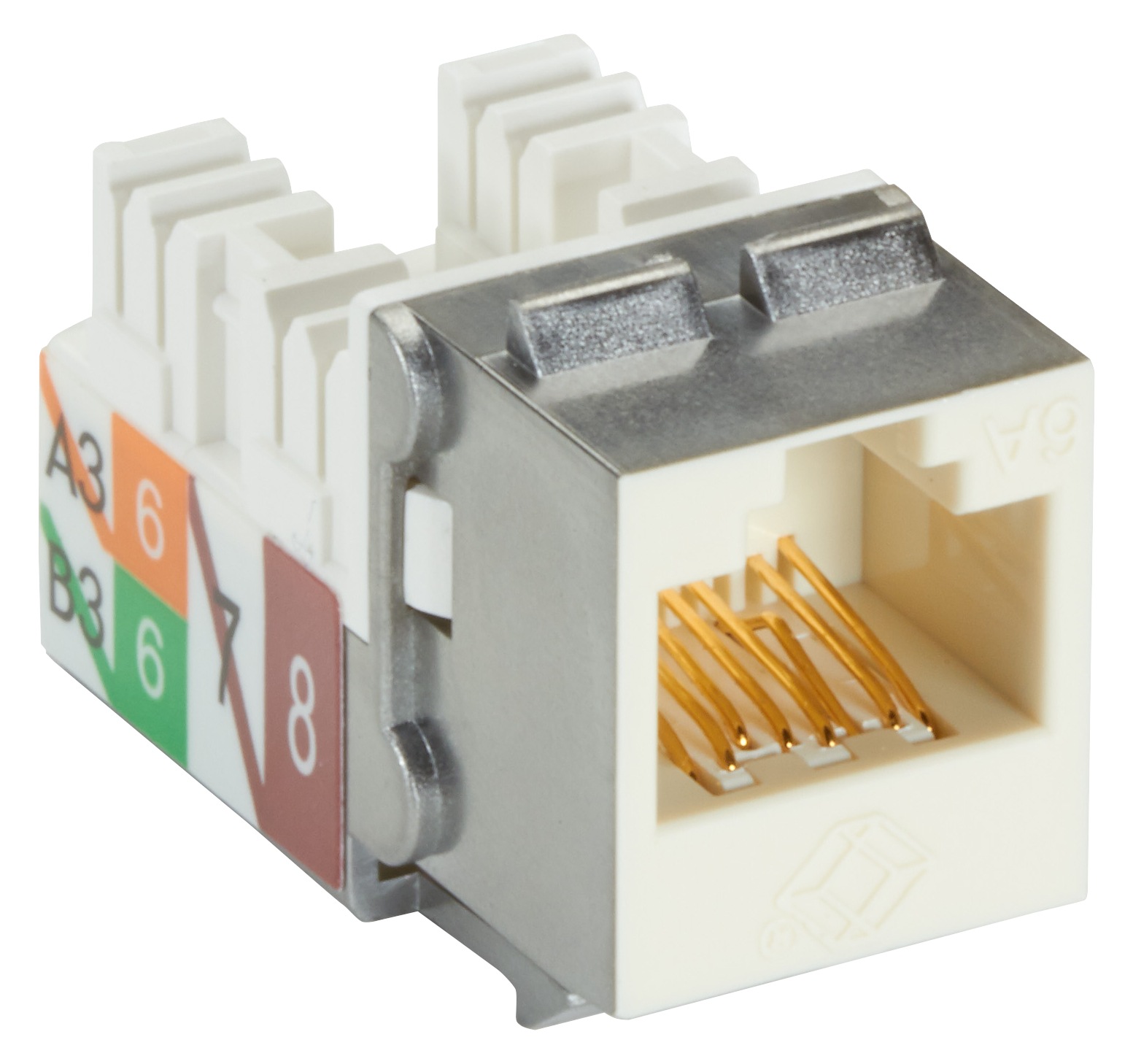 Black Box Office White CAT6A 110 Punch Down Keystone RJ45 Jack ETL 25 Pack