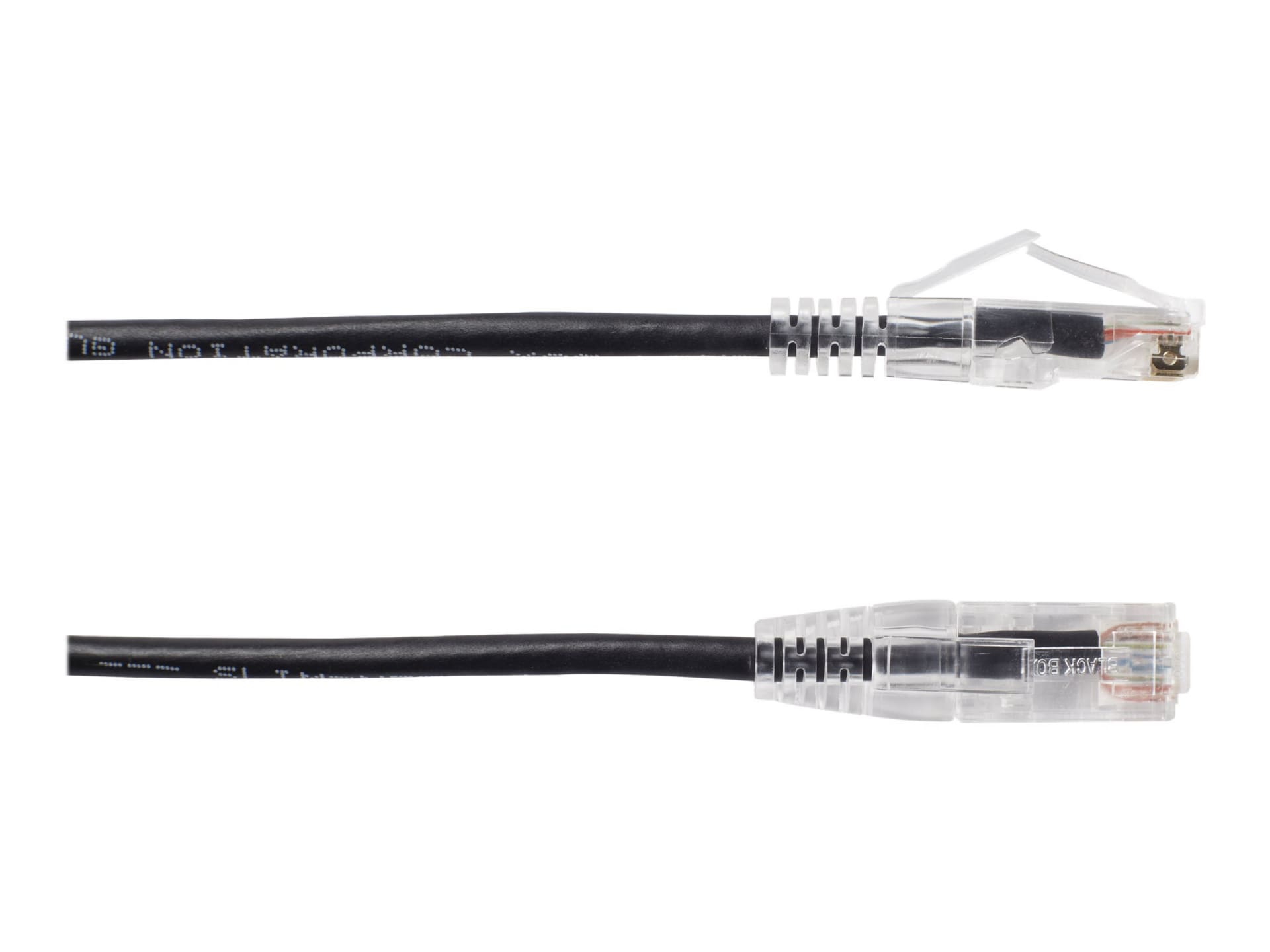 Black Box 7ft Slim-Net CAT6A Black 28AWG 500Mhz UTP Snagless Patch Cable