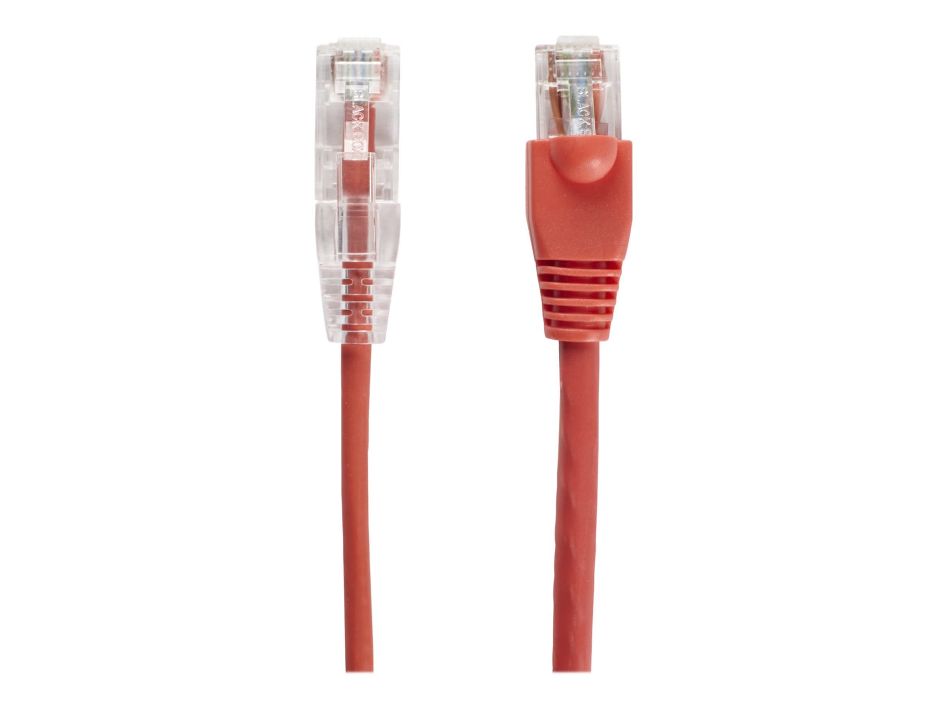 Black Box 3ft Slim-Net CAT6A Red 28AWG 500Mhz UTP Snagless Patch Cable