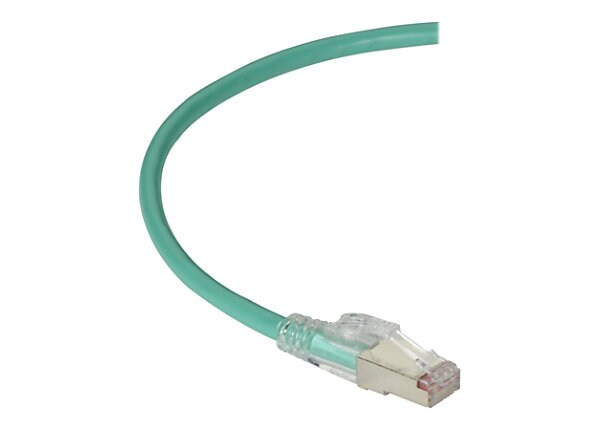 Black Box 7ft Green CAT6A 650Mhz 10GB Shielded Patch Cable Optional Locking