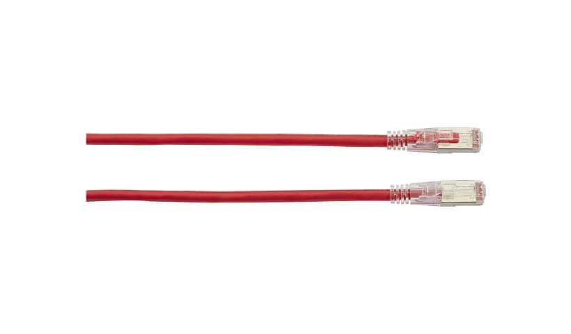 Black Box 15ft Red CAT6A 650Mhz 10GB Shielded Patch Cable Optional Locking