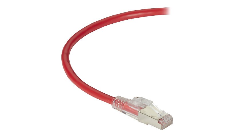 Black Box 20ft Red CAT6A 650Mhz 10GB Shielded Patch Cable Optional Locking