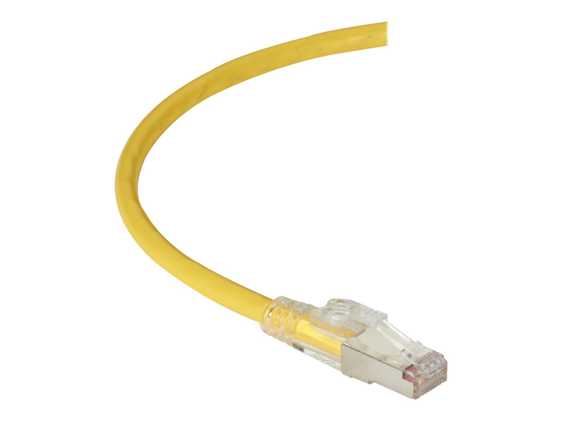Black Box 7ft Yellow CAT6A 650Mhz 10G Shielded Patch Cable Optional Locking
