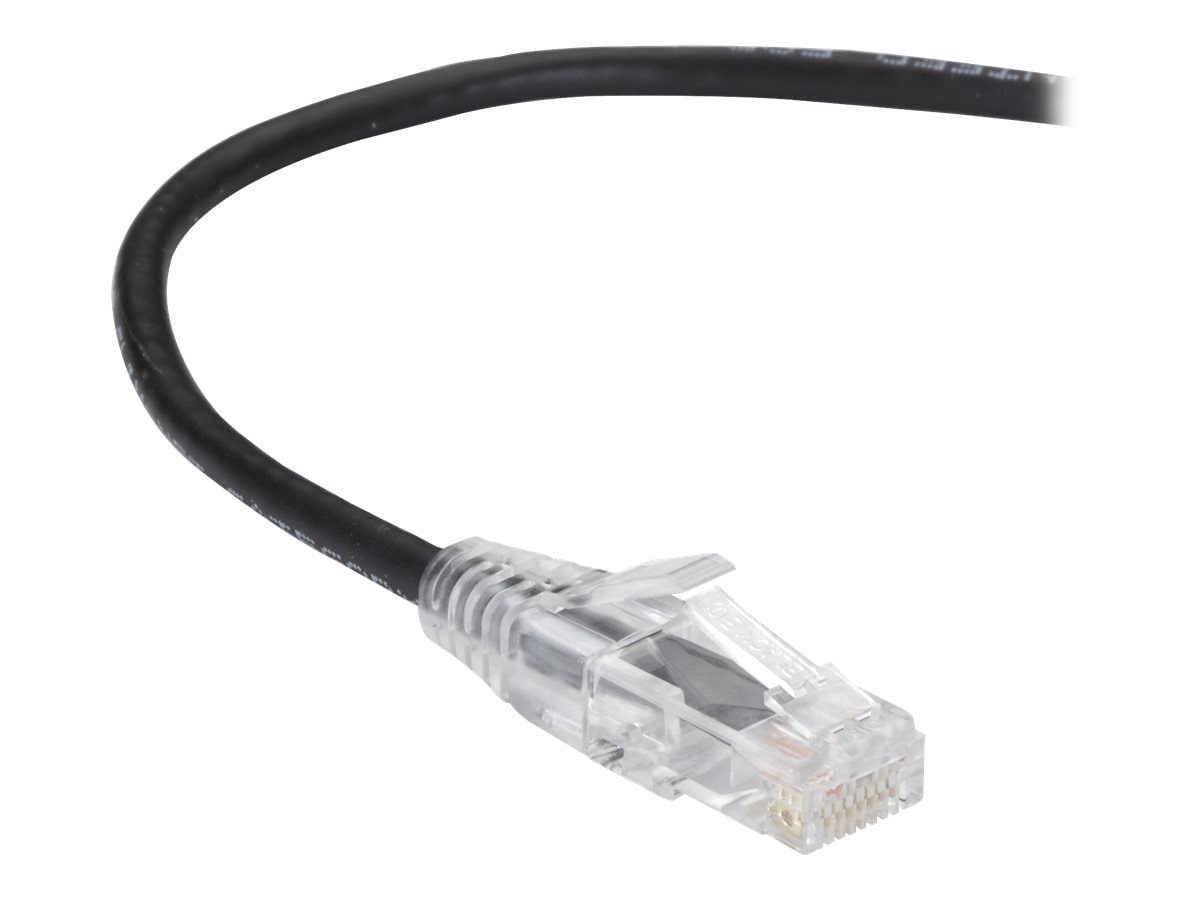 Black Box 4ft Slim-Net CAT6 Black 28AWG 250Mhz UTP Snagless Patch Cable