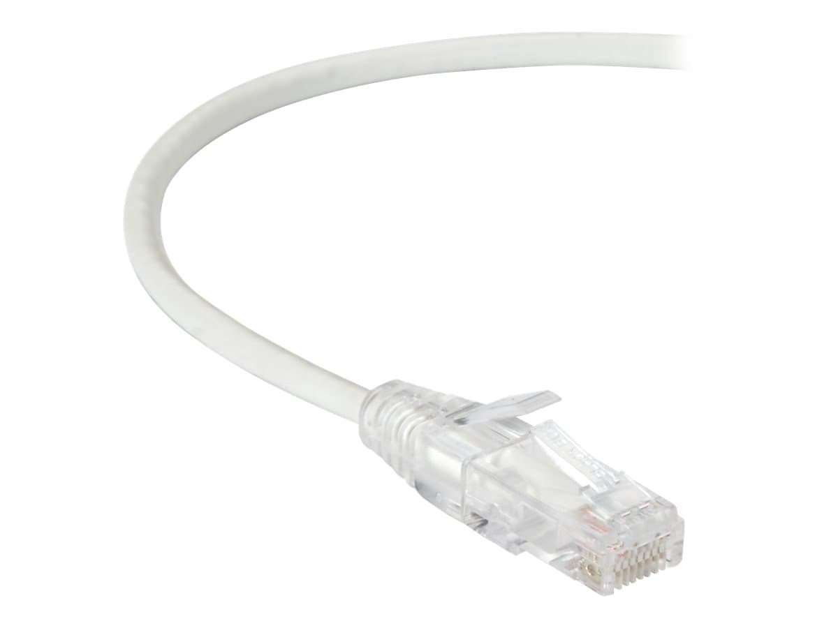 Black Box 2ft Slim-Net CAT6 White 28AWG 250Mhz UTP Snagless Patch Cable