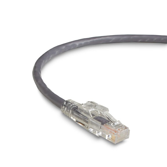 CAT6 550-MHz Locking Snagless Patch Cable UTP CM PVC GY 2FT
